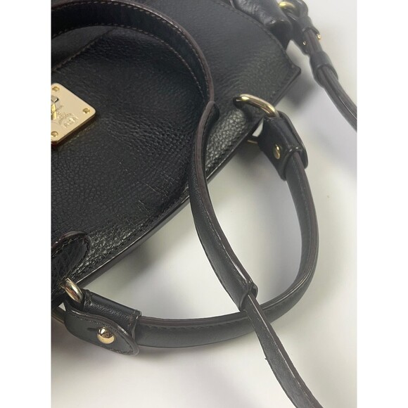 MCM 2WAY Shoulder Bag Handbag Turnlock Men's Women's Black Leather - Picture 8 of 14